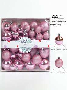 44 Pcs-Set Of Mini Shatterproof Christmas Balls,Red Christmas Ornaments,Christmas Ornaments ,Pink Christmas Decorations,Red Christmas Balls,Christmas Tree Garland Ornaments Party Decoration, Christmas Baubles, Holiday Wedding Party Decoration Hanging Balls (Assorted Colors),Christmas Winter Room Decor Christmas Decorations Home Christmas Gifts Christmas Decor