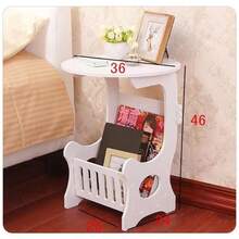 Estantería de almacenamiento práctica - Estilo escandinavo moderno, mesa de almacenamiento de madera blanca, estantería multicapa multifuncional, fácil montaje, adecuada para decoración de dormitorio y sala de estar, diseño minimalista | Estantería multifuncional - Artículo del hogar práctico, adecuado para todas las estaciones - Blanco - Ver 9