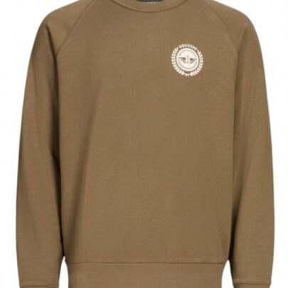 Dockers Dockers Men's Brown Crewneck Sweatshirt: Made From A Soft Blend Of Cotton Fabric, This Classic Sweatshirt Combines Style And Comfort. It Features A Round Neck, Long Sleeves, And Ribbed Finishes On The Cuffs And Hem For Durability And A Comfortable Fit For Daily Use.
