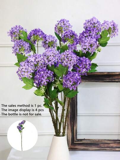 1 قطعة زهرة اصطناعية من الحرير ذات 6 رؤوس وساق طويل من الهيدرانجيا للديكور، بأسلوب فني بسيط باللون البنفسجي، مناسبة لترتيب الزهور والديكور الزهري والمزهريات والحديقة والشرفة والحفلات والزفاف والمنزل والمناسبات كعيد الحب وعيد الأب والتخرج والخطوبة، بطول 80 سم