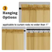Gold Sheer Curtains 84 Inches Long 2 Panelsfor Living Room, Rod Pocket Voile Lightweight Bedroom Curtains, Light FilteringWindow Sheer Panels, Each 42" Wx84 L - 多色133 - 查看 3