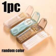Hộp đựng đồ di động nắp gập 1/2/4/5/6/8/10 chiếc, đựng tăm xỉa răng, chỉ nha khoa, que ngoáy tai, tăm bông, nhiều màu sắc để lựa chọn, thiết kế nhỏ gọn, cần thiết cho du lịch - Nhiều màu - Xem 15
