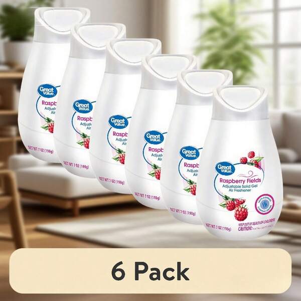 6 Pieces/4 Pieces/3 Pieces/1 Piece, Adjustable Solid Gel Air Freshener 7 Oz, Raspberry Pastoral Scent, Long-Lasting Odor Removal, Bringing Sweet Fruity Fragrance To Home And Office, Adjustable Fragrance Concentration, Continuous Fresh Fragrance For Up To Three Weeks, Suitable For Bathroom, Bedroom And Living Room