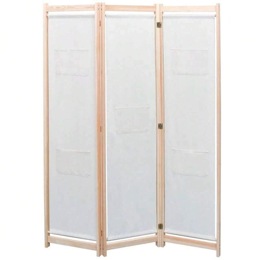 Larryhot Divisorio per ambienti a 3 pannelli, Crema, 120x170x4 cm, Tessuto, Adatto a soggiorno, camera da letto, ufficio, pieghevole e facile da riporre, duplice scopo (schermo per lA, Privacy + decorazione), stabile senza oscillazioni e facile da montare - Beige - Visualizzare 1