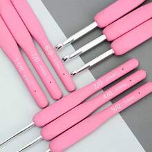 9pcs Crochet Hook Set With Storage Box, Soft Handle Crochet Hooks Set, Knitting Tools DIY Yarn Craft Supplies (Assorted Color Knitting Needles & Stitch Markers)