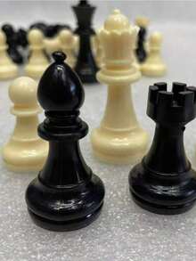 32pcs International Chess Pieces, King Height 1.9/2.6/3.7 Inches, Portable Board Game Accessories, Classic Chess Set Suitable For Travel, Party & Relaxation - Multicolor - View 4