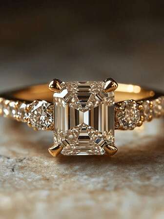 1 件优雅奢华公主方形锆石戒指，适合女士结婚订婚戒指，日常派对珠宝，生日周年纪念情人节礼物