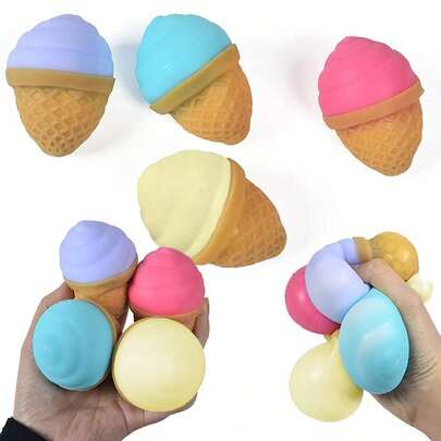 1/2/6/12/ 24PCS Squish Toys For Party Favors, Kawaii Squishies, Ice Cream Sensory Toys, Easter Basket And Goodie Bag Stuffers, Stress Balls Squeeze Toys, Random Styles And Colors