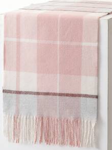 1 szt. Jesień/zima, nowy, wąski, ciepły szalik dla par w stylu brytyjskim, w kratę, z frędzlami, modny, lekki, z imitacji kaszmiru, wysokiej jakości, miękki i wygodny, odpowiedni do codziennego użytku, wymiary: 30 cm * 180 cm (przed zakupem należy sprawdzić szczegóły dotyczące rozmiaru produktu)