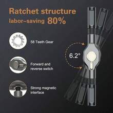 24 In 1 Magnetic Screwdriver Set, Ratchet Screwdriver Set, Multi Bit Magnetic Drive Set With Detachable Ratchet Handle, Portable Precision Repair Kit Furniture Computer - 24合1 - 查看 6