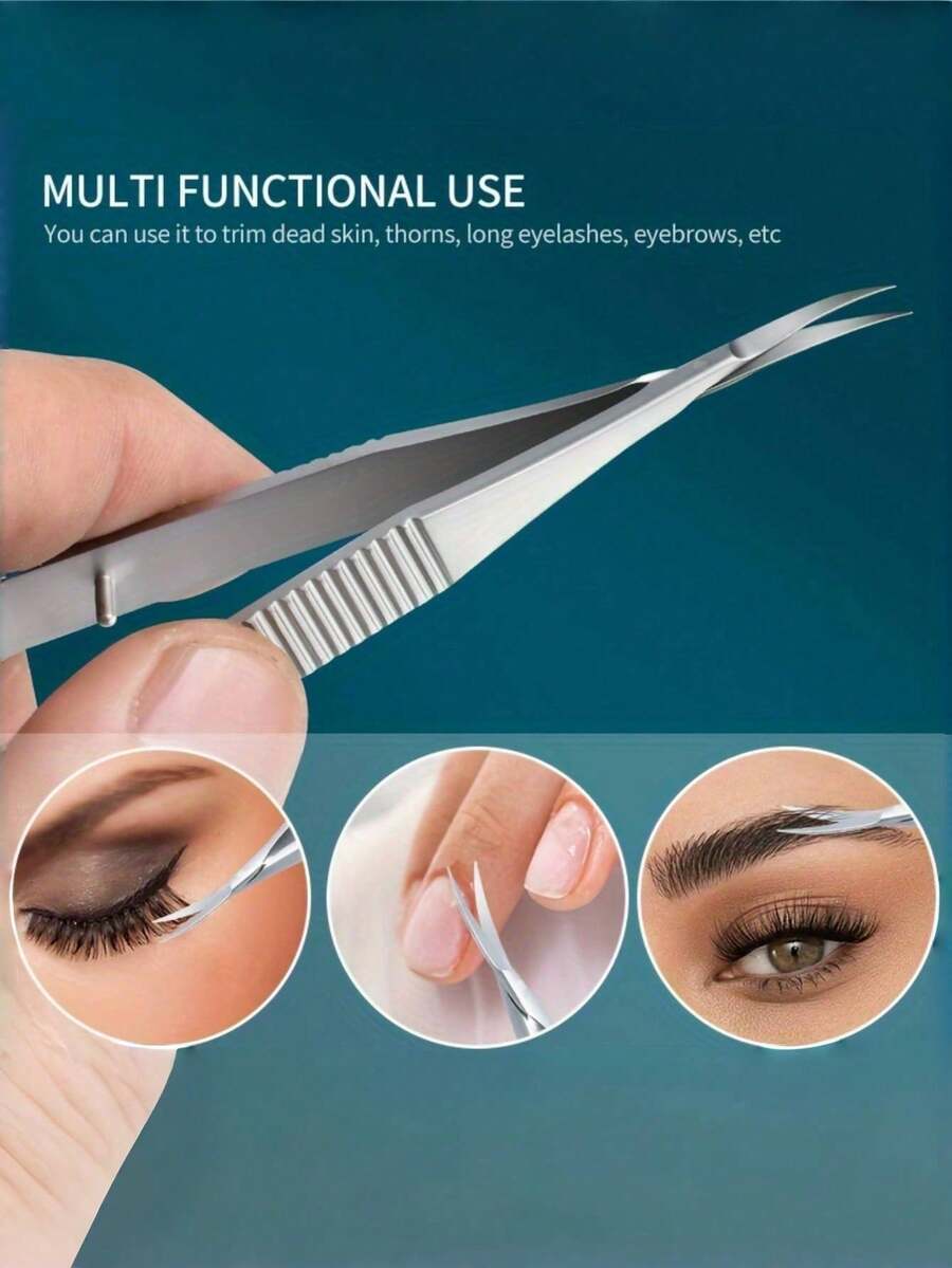Premium Stainless Steel Russian Cuticle Nipper, Ultra-Fine Arched Eyebrow Scissors, Professional Super Sharp Precision Pointed Cuticle Trimmer, Non-Slip Ergonomic Design, Thin Blade, Suitable For Cuticle Care, Hangnails, Eyelashes, Eyebrows, Dry Skin - Manicure Scissors, Mini Scissors, Gift For Family, Friends, Loved Ones, Back To School, Halloween, Christmas