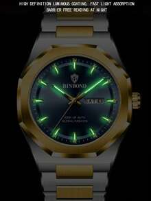 BINBOND B860 Business Watch Men's Watch 30M Waterproof Calendar Date Function Rhinestone Stainless Steel Watchband Male Quartz Watch - Gold - View 6