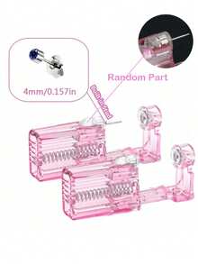 2 Packs Ear Piercing Kit,Disposable Ear Piercing Gun With Built In Cubic Zirconia Ear Stud, At Home Self Ear Piercer Kit - Pink - View 15