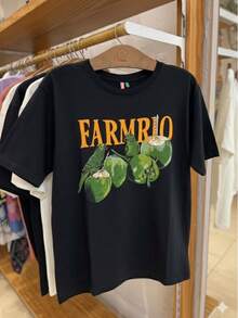 Tropical Print T-Shirt: Parrots, Palm Trees And Green Coconuts. Immediate Shipping. Premium Cotton Fabric. - Black - View 1