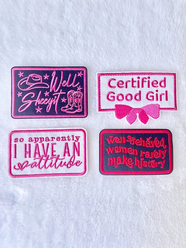 Rosa bestickte Aufbügler, süße Aufbügler/Aufnäher Applikationen für Trucker Caps, Jeans, Hemden, Jacken und Taschen, lässige Bekleidung & Accessoires