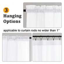 White Sheer Kitchen Curtains 36 Inch Length, Light Filtering Voile Soft Airy Small Cafe Curtains, Short Window Curtain For Bathroom Basement, 42x36 Inch, 2PCS - Multicolor 153 - View 3