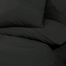 Set copripiumino Larryhot Nero 220x240 cm Microfibra leggera, bella e pratica - nero - Visualizzare 7