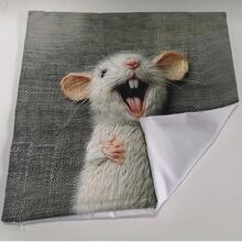 1 pieza Funda de cojín de terciopelo de poliéster melocotón con estampado de burro sonriente de acuarela caprichosa, sin bordado, estilo rústico, con cremallera, lavable a máquina, para decoración de sofá y cama, sin relleno, 45x45cm