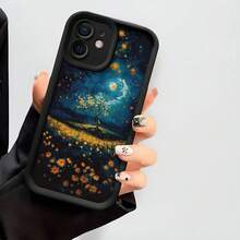 Una elegante funda para teléfono con patrones florales, de luna y de noche estrellada, diseñada para ser tanto estilosa como a prueba de golpes.Esta funda de TPU moderna y duradera es adecuada para las series 16, 15, 14, 13, 12 y 11 Pro Plus Pro. - Colores mixtos - Ver 4