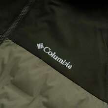 Columbia Men's Down Jacket, Lightweight Everyday Outdoor Outerwear, M Grand Trek Down Hooded GB Casual Wear Top XE4190 (80% Down, 20% Feathers) - Green Patchwork Stem Green - View 4