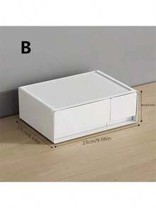 可堆叠白色收纳抽屉桌面收纳盒适用于办公室学校杂物文具收纳盒家庭办公桌用品礼品女士女孩