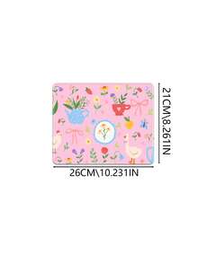 粉色蝴蝶结鼠标垫，可爱风格，学术时尚电脑桌垫，适用于笔记本电脑，防滑橡胶底座，办公配件，装饰性缝边桌垫 - 彩色 - 查看 13