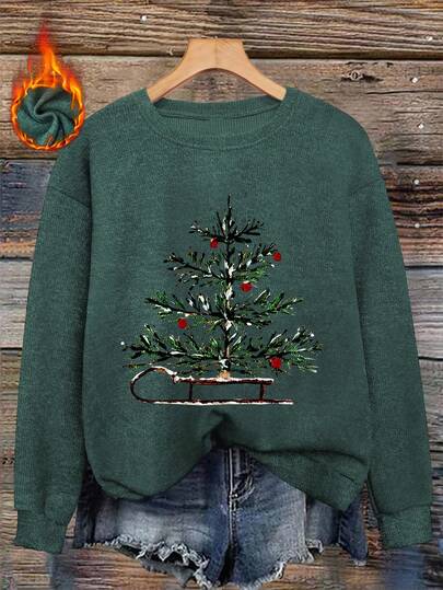Elegantes Damen-Hoodie-Top mit Weihnachtsbaum-Muster, perfekt für festliche Anlässe, Familienfeiern, den Alltag, Weihnachten, als Weihnachtsgeschenk, Geschenk für Mütter, maschinenwaschbar, weich und bequem, wärmend, ideal als Unterhemd, Geschenk zu Thanksgiving, Halloween oder für den Herbst. Auch als warme Kleidung und für kalte Tage geeignet.