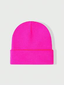 1pc Y2K Style Fashionable Versatile Oversized 360 Needle Flat Knit Beanie Hat, Suitable For Street, Party, Autumn/Winter Outdoor - Knitted Hat - View 40