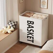 1个可折叠带轮收纳篮，多功能带盖洗衣篮，大容量可拆卸脏衣篮，超大承重，可折叠收纳节省空间，可水洗重复使用，适用于办公用品收纳、运动器材收纳、玩具收纳、衣物收纳，带轮洗衣篮，桌下收纳篮，情人节礼物，情人节装饰，复活节（由于光线和显示器原因，实际产品可能存在轻微色差） - 彩色 - 查看 9