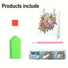 13页（18.2厘米*22.5厘米/7.1英寸*8.8英寸）DIY钻石画2026年日历套装，每月精美花卉图案不对称钻石点画艺术家居装饰礼品，长款桌面日历，独特的DIY手工钻石画，适用于客厅、卧室、办公桌和公共场所，是初学者的完美礼物。 - 彩色 - 查看 4