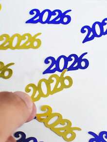 120片2026亮片纸屑派对装饰 - 带数字的闪亮亮片纸屑，适用于新年、生日、婚礼、周年纪念、舞会 - 桌面装饰、拍照区、派对礼品 - 优雅的新年桌面中心装饰品 - 彩色 - 查看 5