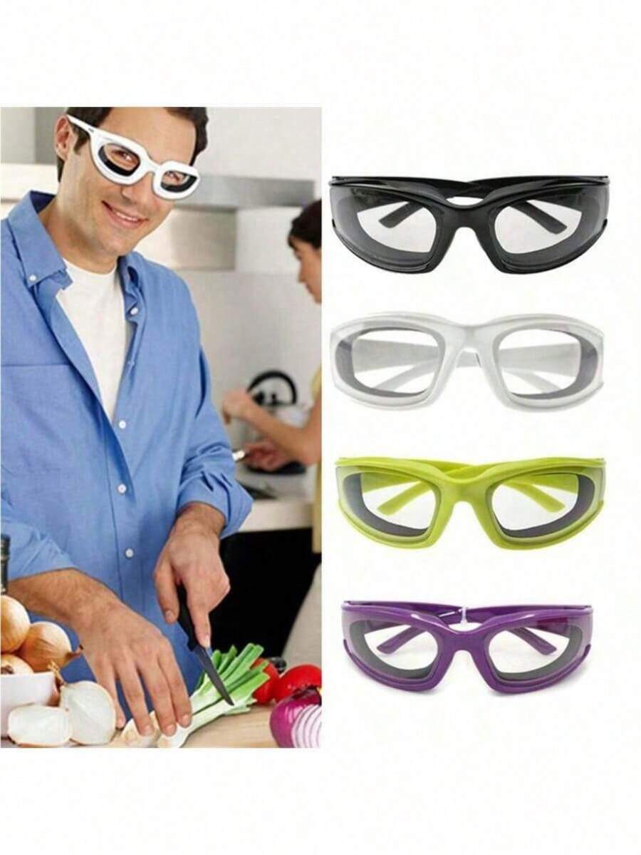 1pc 14.2cm/5.59in Kitchen Onion Cutting Goggles, Onion Cutting Goggles, Anti-Splash Cooking Safety Goggles, Kitchen Safety Glasses, Anti-Glare Sponge Shock-Resistant Sports Goggles, No Electricity Required, Onion Cutting Goggles, Anti-Splash Cooking Goggles, Kitchen Eye Protection Small Tool - Multicolor - View 1