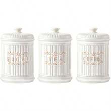 3 Juegos de Recipientes de Cocina de Cerámica, Adecuados para Encimeras, Herméticos, Molinillo de Café, Azúcar, Frascos de Almacenamiento de Té con Tapa - Pergamino dórico - Ver 8