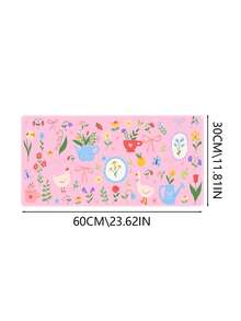 粉色蝴蝶结鼠标垫，可爱风格，学术时尚电脑桌垫，适用于笔记本电脑，防滑橡胶底座，办公配件，装饰性缝边桌垫 - 彩色 - 查看 20