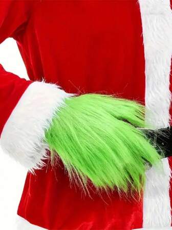 زوج من قفازات اللاتكس لعيد الميلاد، إكسسوار تنكري مضحك لحفلات التنكر، احتفالات عيد الميلاد