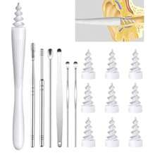 AFRT Ear Wax Removal 2025 Q-Grips Ear Wax Removal Tool Reusable And Washable Replacement Soft Silicone Tips For Cleaner Earwax Ear Wax Removal Kit Contains 7 Types Of Ear Cleaner Tools White - như hình ảnh - Xem 1