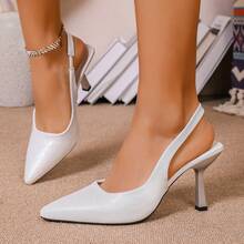 Women's Kitten Heel Pumps, High Heel Pointed Toe Patent Leather Stiletto Heels Red Wedding Shoes Bridesmaid Shoes Versatile Elegant Mature Lady Ankle Strap Sandals - Silver - View 11