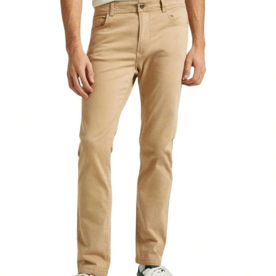 Pantalón Skinny Five Pockets Pepe Jeans para Hombre en Color Beige. Confeccionado en denim duradero, este pantalón ofrece un ajuste ceñido y moderno. Perfecto para diversas ocasiones, cuenta con cinco bolsillos clásicos y cierre de cremallera. ¡Estilo contemporáneo garantizado! ✅Entrega 24/48h (España peninsular) - Beis - Ver 1