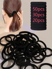 20/30/50pcs Women's Basic High Elasticity Hair Ties For Ponytail, Hairstyle (Assorted Colors) Casual,Woman Head Accessories, Woman Hair Accessories Ponytail Holders Hair Elastics Hair Rubber Bands Scrunchies Hair Rope, Hair Bobbles ,Gym Sport Outfit.