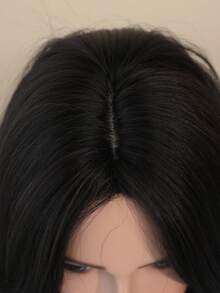Elegant-24 Inch Layered Dark Brown Wigs For Women,Long Straight Wigs With Curtain Bangs, High Density Fluffy Synthetic Heat Resistant Fiber Hair Wig For Daily Party Wear, Music Festival Party Use - 黑棕色 - 查看 8