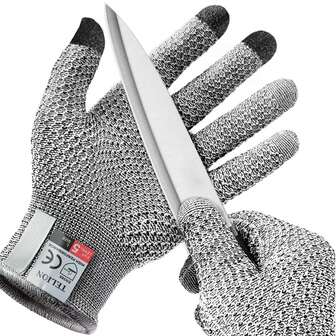 5-Level Cut Resistant Gloves, Touch Screen Cut Resistant Gloves, Wavy Butcher Fish Cutting Cut Resistant Gloves