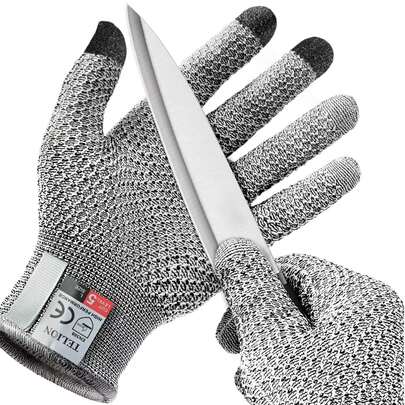 5-Level Cut Resistant Gloves, Touch Screen Cut Resistant Gloves, Wavy Butcher Fish Cutting Cut Resistant Gloves