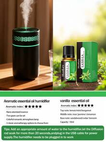 多功能车载扩香器 - 尺寸“12.7cm * 7cm”2 种工作模式，USB 自动车载加湿器，250ml 高级精油扩香器，五合一超声波精油加湿器，自动关闭开关，白色，迷你车载空气净化器，芳香精油扩香器，彩色 LED 环，适用于汽车、办公室、卫生间、卧室、宠物房，五种芳香精油