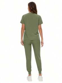 Surgical Uniforms Woman Scrub Set Nurse Beauty Salon Workwear Clinical Scrubs Top Pants Sets Spa Doctor Nursing Clinical Suit - 水鴨藍 - 查看 10