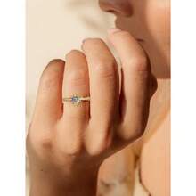 Promise Rings Her 14K Gold Plated Rings Dainty Vintage PeridotAlexandrite Engagement Ring Gold Jewelry Non Tarnish Gifts Women Size 5 - 10 - 9 + 復古訂婚戒指 + 黃金 - 查看 4