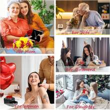 Gifts For Women Birthday, Preserved Real Red Rose With Necklace Gifts For Mom, Eternal Roses Forever Flowers Gifts For Girlfriend Mom Grandma Wife Mother's Day Birthday Anniversary - 藍色 - 查看 5