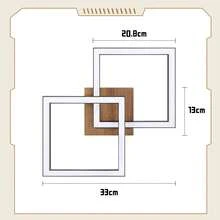 homefire 1/2ER LED Ceiling Light, Modern Ceiling Lamp For Bedroom Or Living Room, 2 Lights, 24W, Wooden Ceiling Lamp, Wood Color, 3000K Warm White, Square Kitchen Lamp, Ceiling Lighting For Bedroom, Hallway, Dining Room, Office, Ramadan - 2 hình vuông ngọn lửa - Xem 2