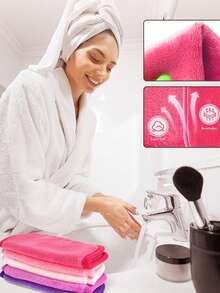 Conjunto de 7/5/3/1 Toalhas Pequenas de Flanela Absorventes, Panos Removedores de Maquiagem com Alças para Pendurar, Cuidado Suave com a Pele, Produtos Reutilizáveis para Remoção de Maquiagem, Macias para o Rosto, Adequadas para Uso Doméstico e Profissional.