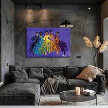 1pc Framed Canvas Painting Art - African American Civil Rights Movement Vintage Art, Dark-Skinned Portraits In Purple Hues, Bohemian & Rustic Style, Ready To Hang Home Decor For Living Room, Bedroom, Office, Perfect Gift, African American Wall Art, Artistic Corridor Decoration, Colorful Portrait Art, Vibrant Brushstrokes, 2D Flat, Perfect For Room Decor,Modern Home Decoration,Bedroom Wall Art,Wall Art Decor,Canvas Wall Art,Framed Wall Art,High Resolution Wrapping Canvas Painting - 彩色 - 查看 3