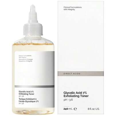 Rostro RadianteLoción Glycolic Acid 7% Toning Solution The O-rdinary Exfoliante 240 ML Para Todo Tipo De Piel De Noche